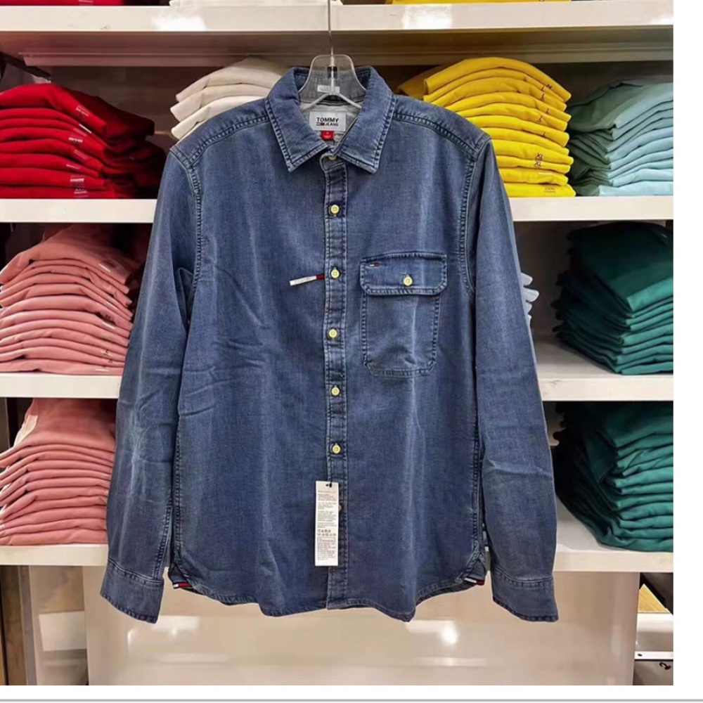Tommy Hilfiger Soft Denim slim fit Button up shirt men’s XL